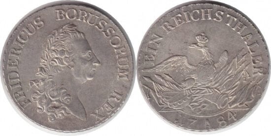 kosuke_dev 神聖ローマ帝国　プロイセン王　フリードリヒ2世　1784年　ターラー　硬貨　極美品