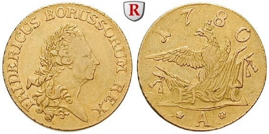 kosuke_dev 神聖ローマ帝国　プロイセン王　フリードリヒ2世　1780年　ダカット　金貨　美品