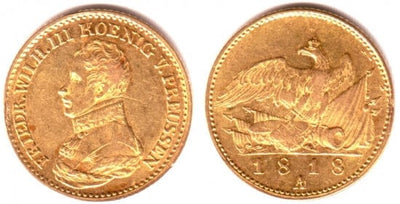kosuke_dev 神聖ローマ帝国　プロイセン王　フリードリヒ・ヴィルヘルム3世　1818年　5ターラー　金貨　美品