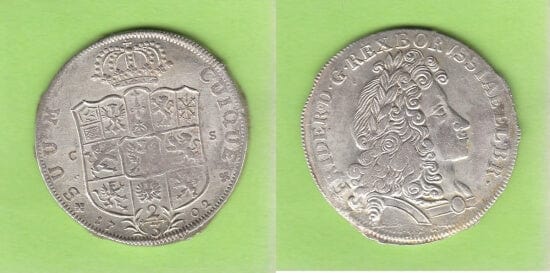 kosuke_dev 神聖ローマ帝国　プロイセン王　フリードリヒ1世　1702年　2/3ターラー　銀貨　極美品