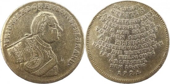 kosuke_dev 神聖ローマ帝国　プロイセン王　フリードリヒ・ヴィルヘルム1世　1721年　2/3ターラー　硬貨　美品