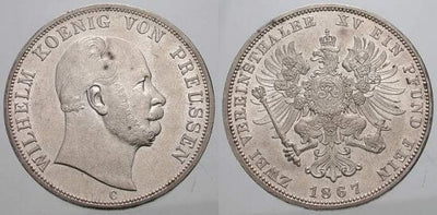 kosuke_dev 神聖ローマ帝国　プロイセン王　ヴィルヘルム1世　1867年　ターラー　硬貨　極美品