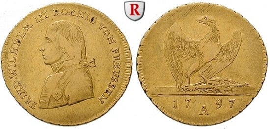 kosuke_dev 神聖ローマ帝国　プロイセン王　フリードリヒ・ヴィルヘルム3世　1797年　金貨　美品
