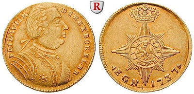 kosuke_dev 神聖ローマ帝国 プロイセン ブランデンブルグ  フリードリヒ・ヴィルヘルム1世 ダカット金貨 1737年 極美品