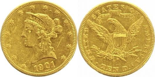 kosuke_dev 北米　アメリカ　10ドル　1901年　金貨　美品
