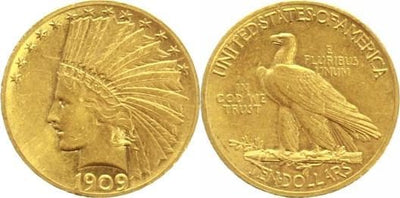 北米　アメリカ　10ドル　1909年　金貨　極美品
