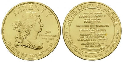 kosuke_dev 北米　アメリカ大統領　トーマス・ジェファーソン　10ドル　2007年　金貨　未使用