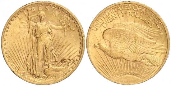 北米　アメリカ　リバティー　1928年　20ドル　金貨　美品