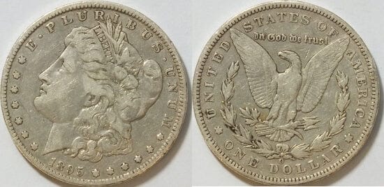北米　アメリカ　リバティー　1895年　1ドル　硬貨　美品