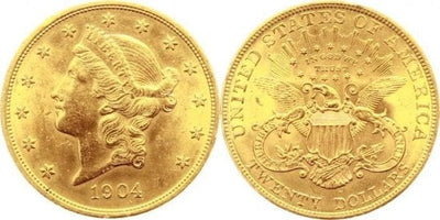 アメリカ合衆国 20ドル金貨 1904年 極美品