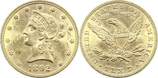 kosuke_dev アメリカ合衆国 10ドル金貨 1892年 極美品
