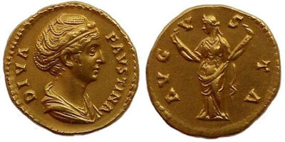 kosuke_dev ローマ帝国　皇妃大ファウスティナ　141年　アウレウス　極美品