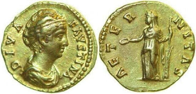 kosuke_dev ローマ帝国　皇妃大ファウスティナ　141年　アウレウス　金貨　美品