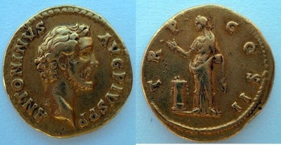 kosuke_dev ローマ帝国　アントニヌス・ピウス　139年　アウレウス　金貨　極美品