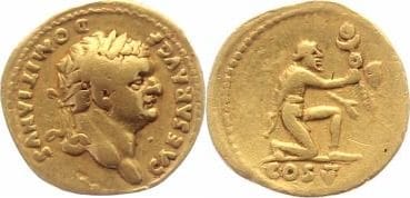 kosuke_dev ローマ帝国　ドミティアヌス　81年-96年　アウレウス77-78　金貨　美品