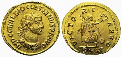 ローマ帝国　ディオクレティアヌス　284年-305年　アウレウス　金貨　極美品