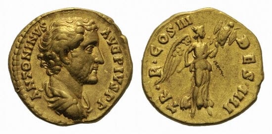 kosuke_dev ローマ帝国　アントニヌス・ピウス　138年-161年　アウレウス144　金貨　美品
