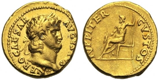 ローマ帝国 ネロ アウレウス金貨 64-65年 美品 | アンティークコイン
