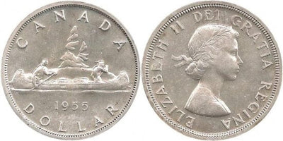 kosuke_dev カナダ エリザベス2世 1ドル銀貨 未使用 1955年