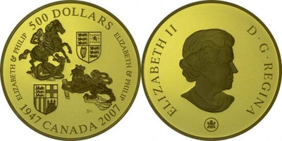kosuke_dev カナダ エリザベス2世 成婚60周年記念 500カナダドル金貨 プルーフ 2007年