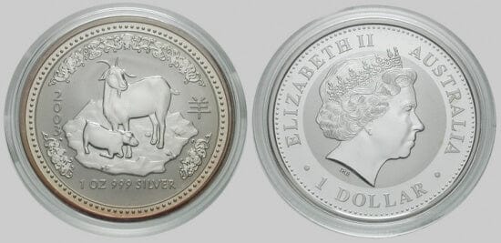 kosuke_dev オーストラリア エリザベス2世 未年 1ドル銀貨 2003年 プルーフ