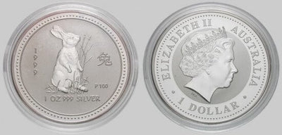 kosuke_dev オーストラリア エリザベス2世 ウサギ 1ドル銀貨 1999年 プルーフ