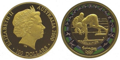 kosuke_dev オーストラリア エリザベス2世 オリンピック 100ドル金貨 2000年 プルーフ