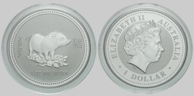 kosuke_dev オーストラリア エリザベス2世 猪年 1ドル銀貨 2007年 プルーフ