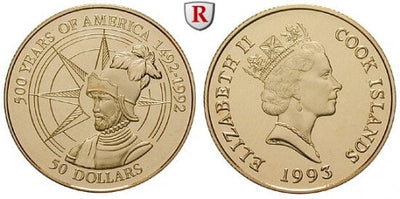 kosuke_dev クック諸島　エリザベス2世　1993年　50ドル　金貨　プルーフ