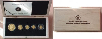 kosuke_dev カナダ　エリザベス2世　2012年　50,10,5,1,と50セントの5枚セット　金貨　プルーフ