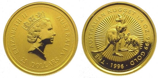 オーストラリア エリザベス2世 1996年 25ドル 金貨 未使用 MS65-70