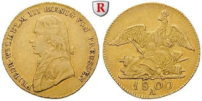 kosuke_dev ブランデンブルグ プロイセン フリードリヒ・ウィルヘルム3世 ターレル金貨 1800年 美品