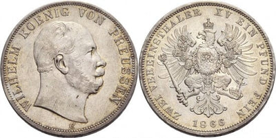 kosuke_dev 神聖ローマ帝国　ブランデンブルク＝プロイセン　ヴィルヘルム1世　1866年　硬貨　ターラー　極美品