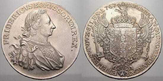 kosuke_dev 神聖ローマ帝国　ブランデンブルク=プロイセン　フリードリヒ2世　1767年　ターラー　硬貨　未使用