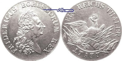 kosuke_dev 神聖ローマ帝国　ブランデンブルク=プロイセン　フリードリヒ2世　1777年　ターラー　硬貨　極美品
