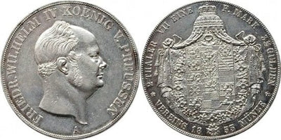 kosuke_dev 神聖ローマ帝国　ブランデンブルク=プロイセン　フリードリヒ・ヴィルヘルム4世　1853年　2ターラー　銀貨　極美品