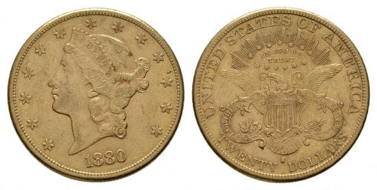 kosuke_dev アメリカ合衆国 リバティー 20ドル金貨 1880年 美品