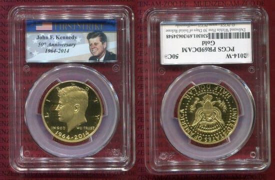 kosuke_dev 【PCGS】アメリカ合衆国 ジョン・ケネディ50周年記念 ハーフダラー金貨 PR69DCAM