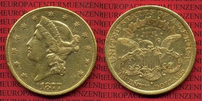 kosuke_dev アメリカ合衆国 リバティー 20ドル金貨 1877年 S 美品
