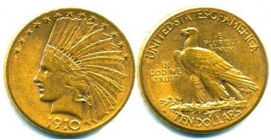 kosuke_dev 北米　アメリカ　インディアン　10ドル　1910年　金貨　極美品