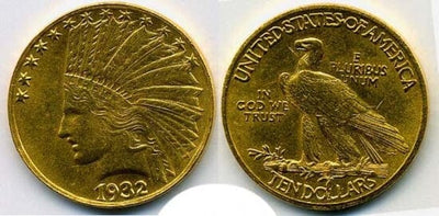 kosuke_dev 北米　アメリカ　インディアン　10ドル　1932年　金貨　準未使用