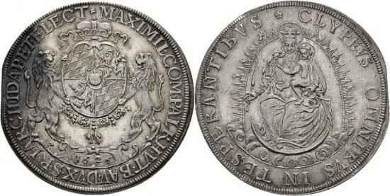 kosuke_dev バイエルン マクシミリアン1世 ターレル銀貨 1626年 極美品