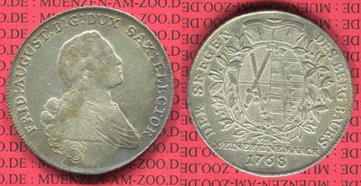 kosuke_dev ザクセン ターレル銀貨 1768年 極美品