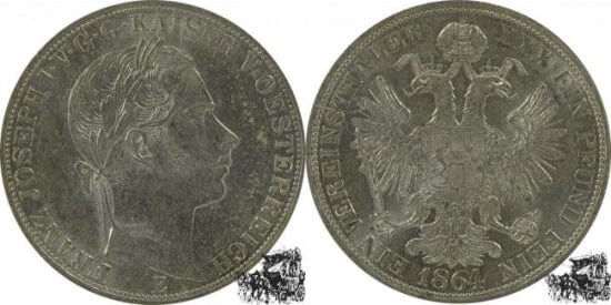 kosuke_dev オーストリア 1ターレル銀貨 1864年 未使用