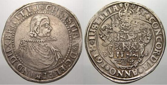 神聖ローマ帝国 ブラウンシュヴァイク=リューネブルク クリスティアン 1618年 ターレル 硬貨 美品 アンティークコインギャラリア