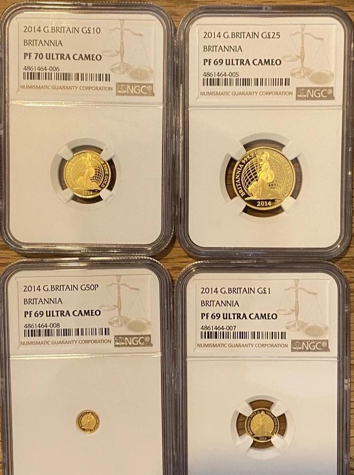 アンティークコインギャラリア 2014年 イギリス ブリタニア 金貨 4枚セット