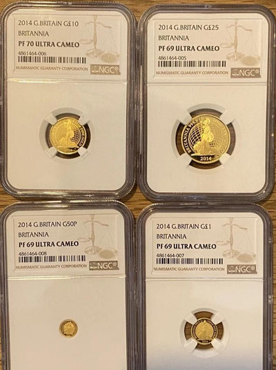 アンティークコインギャラリア 2014年 イギリス ブリタニア 金貨 4枚セット