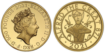 アンティークコインギャラリア 2021年 イギリス アルフレッド大王 5オンス プルーフ金貨