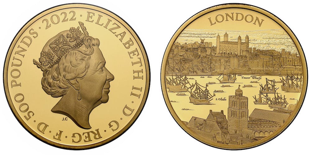 アンティークコインギャラリア 2022 イギリス ロイヤルミント ロンドン 都市景観 2オンス金貨