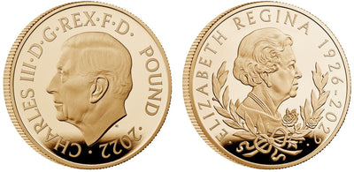 アンティークコインギャラリア 2022 チャールズ3世 新国王 エリザベス2世追悼記念 1/4オンスプルーフ金貨